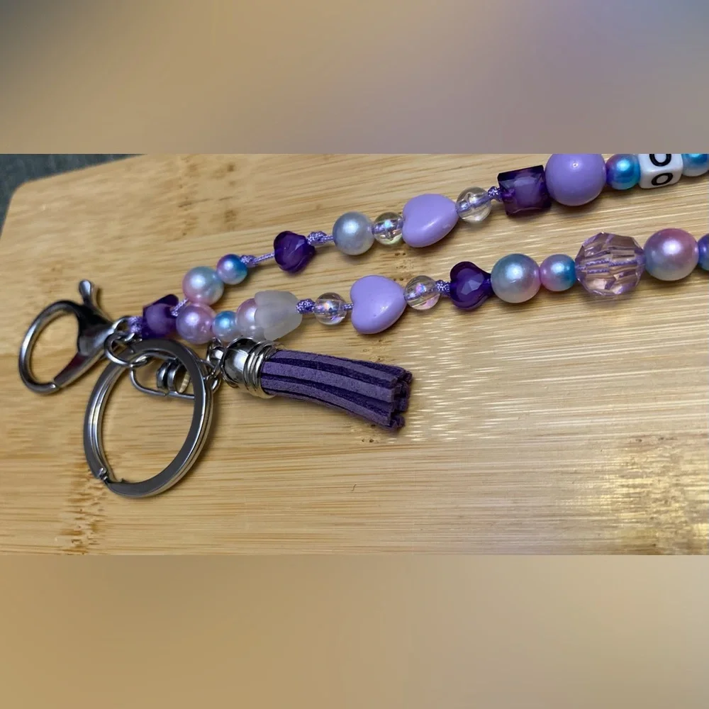 Purse charm beaded keychain with personalized Name